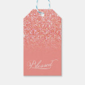 Gesegneter Individuelle Name Rosa Glitzer Farbe F3 Geschenkanhänger (Vorderseite)