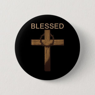 Gesegneter Jesus Christlich Cross-God Faith Bible Button
