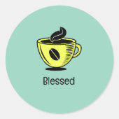 gesegneter Kaffee Runder Aufkleber (Vorderseite)