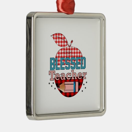 Gesegneter Lehrer Ornament Aus Metall (Rechts)