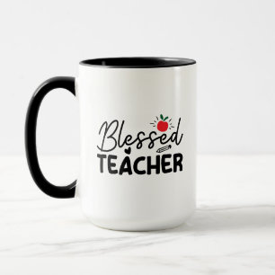 Gesegneter Lehrer Wordart Tasse