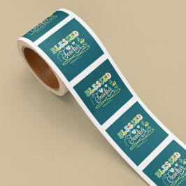 Gesegneter Lehrer zurück zum Schuldesign Quadratischer Aufkleber