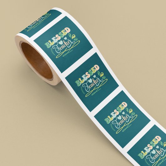 Gesegneter Lehrer zurück zum Schuldesign Quadratischer Aufkleber