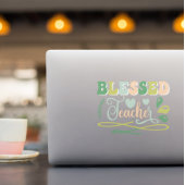 Gesegneter Lehrer zurück zum Schuldesign Quadratischer Aufkleber