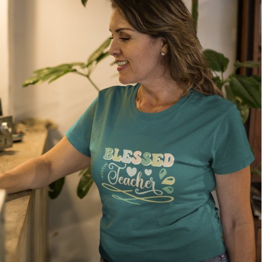 Gesegneter Lehrer zurück zum Schuldesign T-Shirt