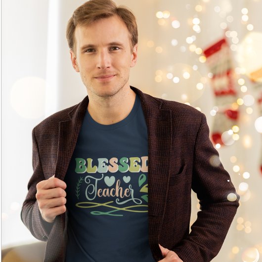 Gesegneter Lehrer zurück zum Schuldesign T-Shirt