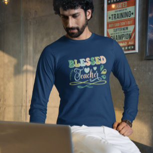 Gesegneter Lehrer zurück zum Schuldesign T-Shirt