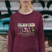 Gesegneter Lehrer zurück zum Schuldesign T-Shirt