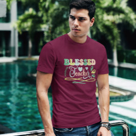 Gesegneter Lehrer zurück zum Schuldesign T-Shirt