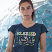 Gesegneter Lehrer zurück zum Schuldesign T-Shirt