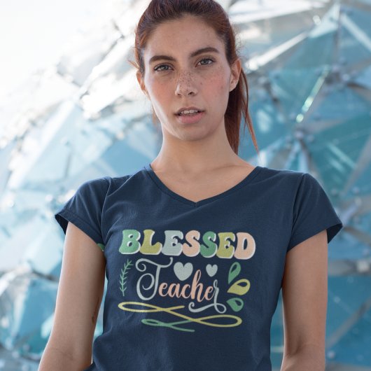 Gesegneter Lehrer zurück zum Schuldesign T-Shirt