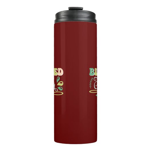 Gesegneter Lehrer zurück zum Schuldesign Thermosbecher (Vorderseite)