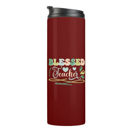 Gesegneter Lehrer zurück zum Schuldesign Thermosbecher (Nach rechts gedreht)