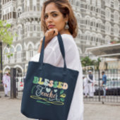 Gesegneter Lehrer zurück zum Schuldesign Tragetasche