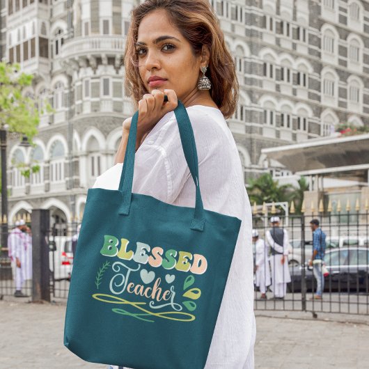 Gesegneter Lehrer zurück zum Schuldesign Tragetasche