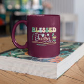 Gesegneter Lehrer zurück zum Schuldesign Zweifarbige Tasse