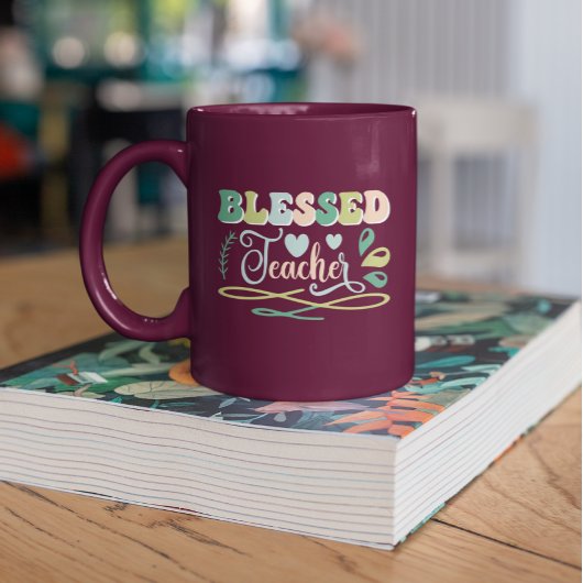 Gesegneter Lehrer zurück zum Schuldesign Zweifarbige Tasse