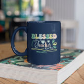 Gesegneter Lehrer zurück zum Schuldesign Zweifarbige Tasse