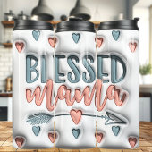 Gesegneter Mama 3D-aufgeblähter Puff Thermosbecher