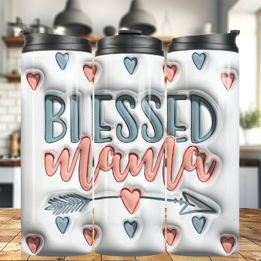 Gesegneter Mama 3D-aufgeblähter Puff Thermosbecher
