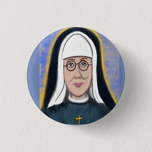 Gesegneter Marie Rosenknopf Button (Vorderseite)