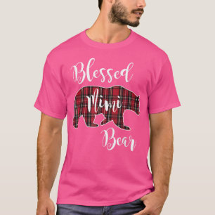 Gesegneter Mimi Bear Red Tartan Kariert Fun Oma Gi T-Shirt
