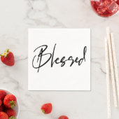 Gesegneter Minimalistischer Script-Erntedank Serviette (Beispiel)