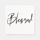 Gesegneter Minimalistischer Script-Erntedank Serviette (Vorderseite)