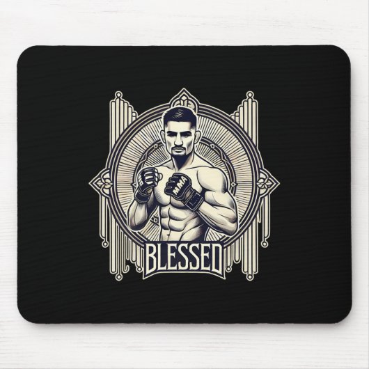 Gesegneter Mixed Martial Arts Bjj Kickboxing Muay Mousepad (Vorne)