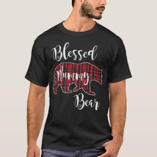 Gesegneter Mummy Bär Roter Tartan Kariertes Muster T-Shirt