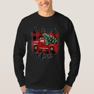 Gesegneter Nini-Roter-LKW-Vintage-Weihnachtsbaum T-Shirt