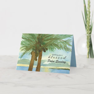 Gesegneter Palmsonntag Tropischer Hosanna-Baum Karte