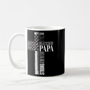 Gesegneter Papa Amerikanische Flagge Christlich Re Kaffeetasse