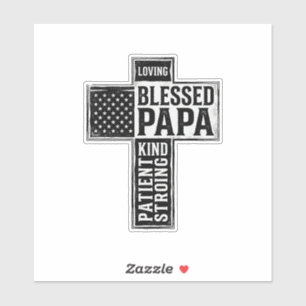 Gesegneter Papa Kreuz Christliche Vintage-Typograf Aufkleber