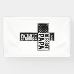 Gesegneter Papa Kreuz Christliche Vintage-Typograf Banner