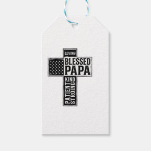 Gesegneter Papa Kreuz Christliche Vintage-Typograf Geschenkanhänger