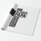 Gesegneter Papa Kreuz Christliche Vintage-Typograf Geschenkpapier (Ungerollt)