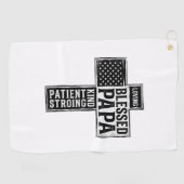 Gesegneter Papa-Kreuz christliche Vintage-Typograf Golfhandtuch (Horizontal)