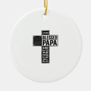 Gesegneter Papa Kreuz Christliche Vintage-Typograf Keramik Ornament