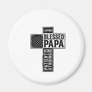 Gesegneter Papa Kreuz Christliche Vintage-Typograf Magnet