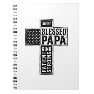 Gesegneter Papa Kreuz Christliche Vintage-Typograf Notizblock
