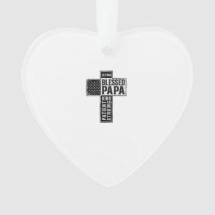 Gesegneter Papa Kreuz Christliche Vintage-Typograf Ornament