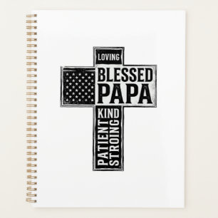Gesegneter Papa Kreuz Christliche Vintage-Typograf Planer