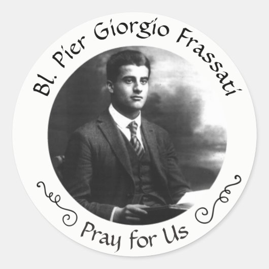Gesegneter Pier Giorgio Frassati Runder Aufkleber (Vorderseite)