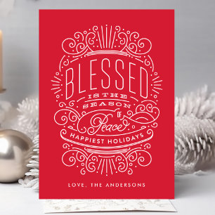 Gesegneter Saisons-Schriftzug-Weihnachtskarte Feiertagskarte