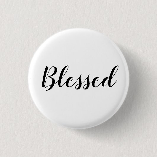 Gesegneter Schwarz-weißer, benutzerdefinierter Skr Button (Vorderseite)