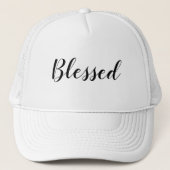 Gesegneter Schwarz-weißer, benutzerdefinierter Skr Truckerkappe (Vorderseite)