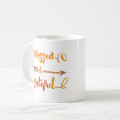 gesegneter und dankbarer Erntedank Kaffeetasse (Vorderseite Links)