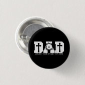 Gesegneter Vater Daddy Cross Christlichen religiös Button (Vorne & Hinten)