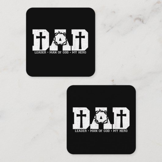 Gesegneter Vater Daddy Cross Christlichen religiös Quadratische Visitenkarte (Vorne/Hinten)